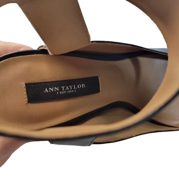 Ann Taylor Espadrille Blue Leather Heels (Size 8.5M) - Picture 7 of 8